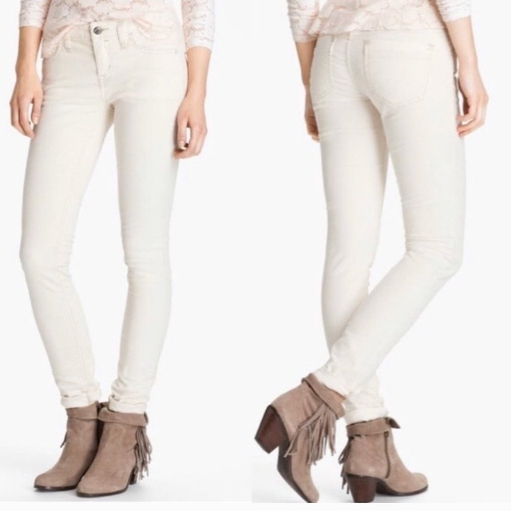 FREE PEOPLE | Corduroy Skinny Pants Ivory size 27